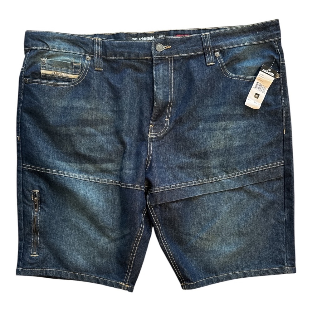 NWT Ecko Unltd Mens Shorts 42  Relaxed Denim Utility Dirty Dozen Baggy Skater